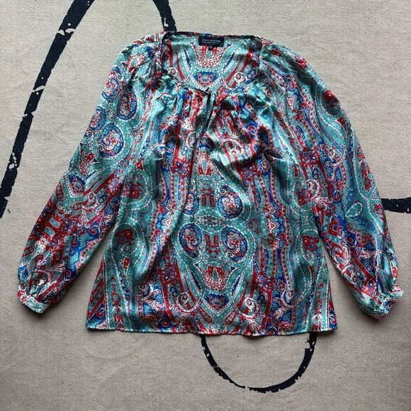 Jones New York Signature Boho Paisley Blouse & Maxi Skirt Set Sz X1 & 16 - Picture 2 of 10